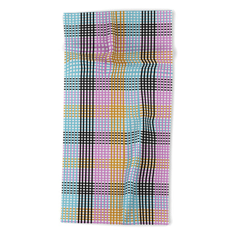 Mirimo Multicolor Gingham Grid Beach Towel