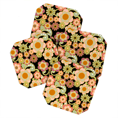 Mirimo Nostalgic 70s in Black Coaster Set