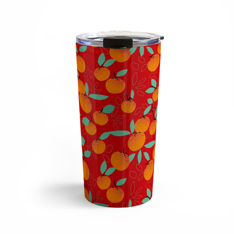 Mirimo Oranges on Red Travel Mug