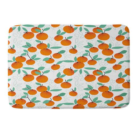 Mirimo Oranges on White Memory Foam Bath Mat