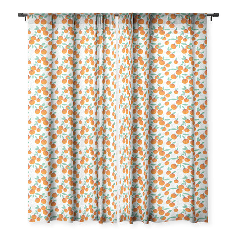 Mirimo Oranges on White Sheer Window Curtain