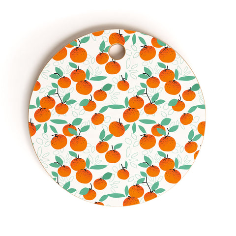 Mirimo Oranges on White Cutting Board Round