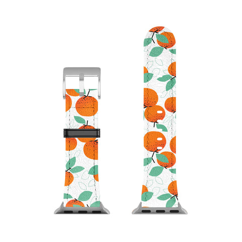 Mirimo Oranges on White Apple Watch Band