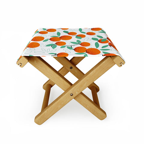 Mirimo Oranges on White Folding Stool