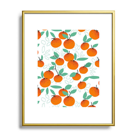 Mirimo Oranges on White Metal Framed Art Print