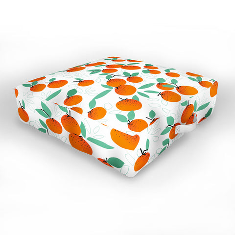 Mirimo Oranges on White Outdoor Floor Cushion