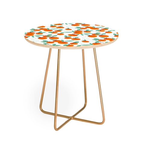 Mirimo Oranges on White Round Side Table