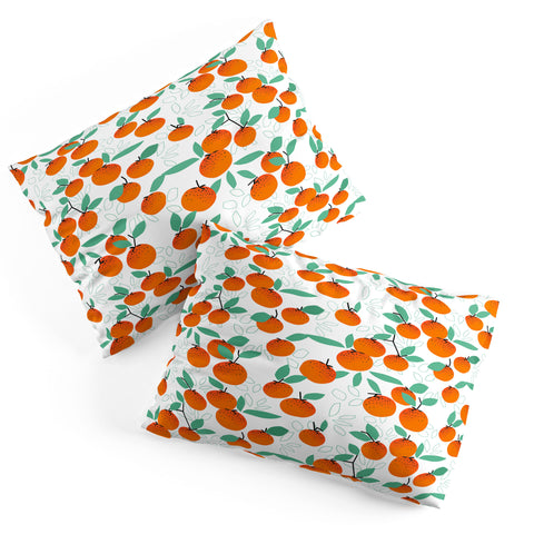 Mirimo Oranges on White Pillow Shams