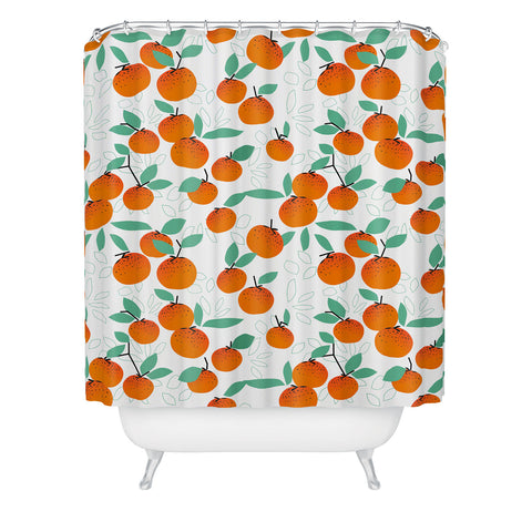 Mirimo Oranges on White Shower Curtain