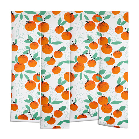 Mirimo Oranges on White Wall Mural