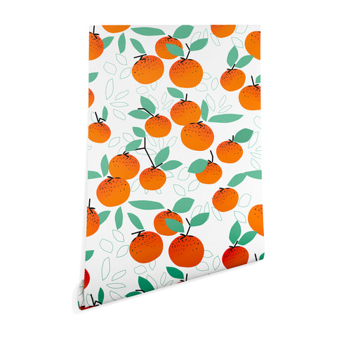 Mirimo Oranges on White Wallpaper
