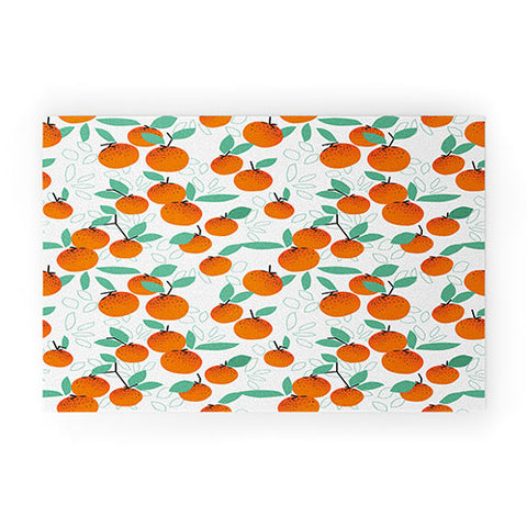 Mirimo Oranges on White Welcome Mat