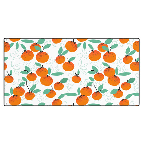 Mirimo Oranges on White Desk Mat