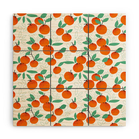 Mirimo Oranges on White Wood Wall Mural