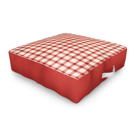 Mirimo Organic Gingham Red Outdoor Floor Cushion