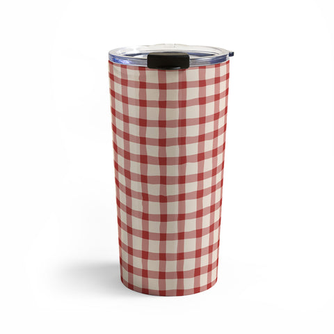Mirimo Organic Gingham Red Travel Mug