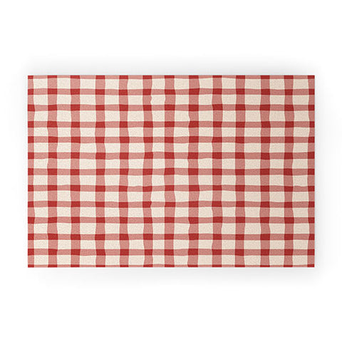 Mirimo Organic Gingham Red Welcome Mat