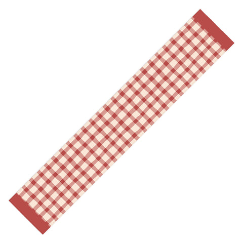 Mirimo Organic Gingham Red Table Runner