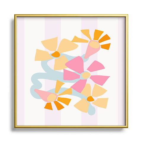 Mirimo Pastel Bunch Square Metal Framed Art Print