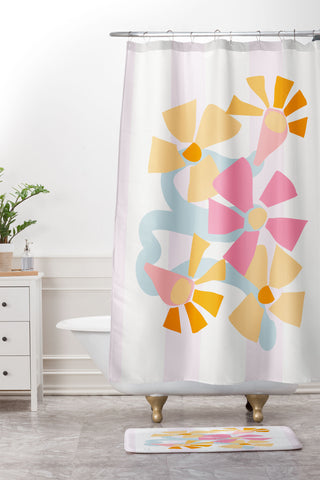 Mirimo Pastel Bunch Shower Curtain And Mat