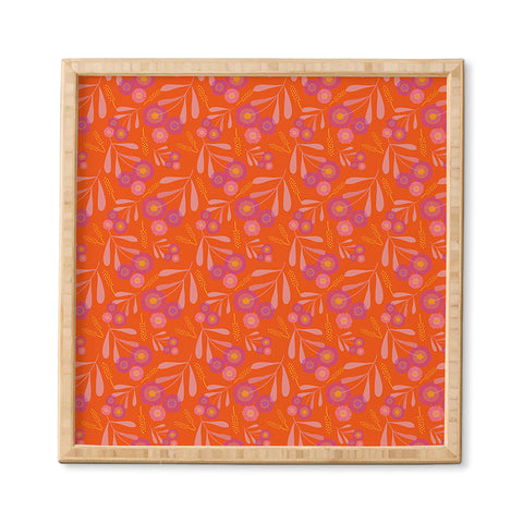 Mirimo Pink and Purple Floral Orange Framed Wall Art
