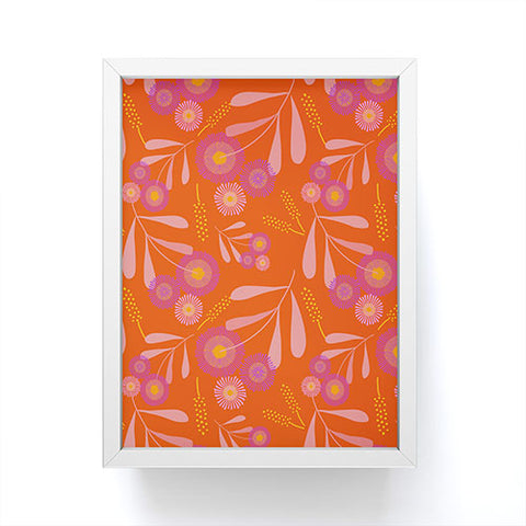 Mirimo Pink and Purple Floral Orange Framed Mini Art Print