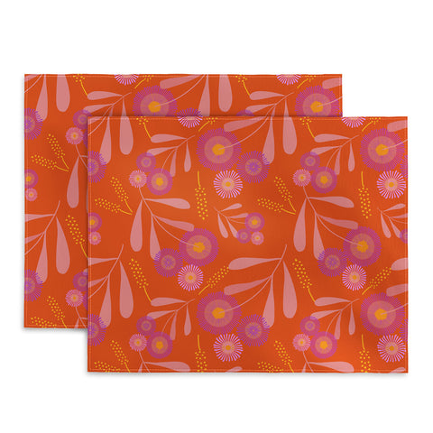 Mirimo Pink and Purple Floral Orange Placemat