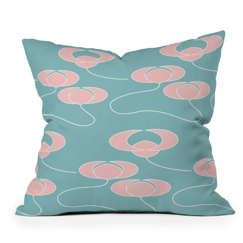 Mirimo Pink Lotus Outdoor Throw Pillow