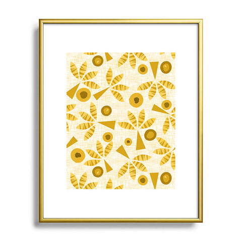 Mirimo POP Palms Saffron Metal Framed Art Print