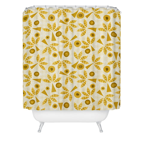 Mirimo POP Palms Saffron Shower Curtain