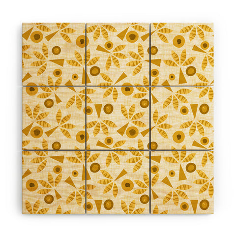 Mirimo POP Palms Saffron Wood Wall Mural