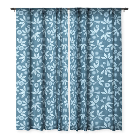 Mirimo PopPalms Denim Sheer Window Curtain