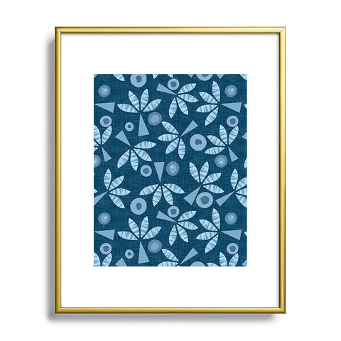 Mirimo PopPalms Denim Metal Framed Art Print