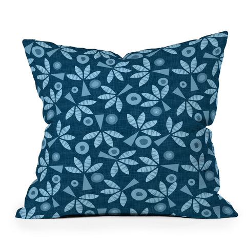 Mirimo PopPalms Denim Outdoor Throw Pillow