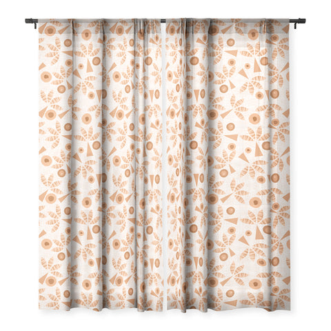 Mirimo PopPalms Terracotta Sheer Window Curtain
