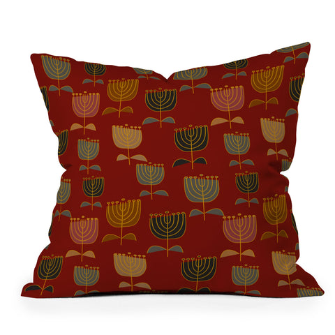 Mirimo Precious Blooms Crimson Outdoor Throw Pillow