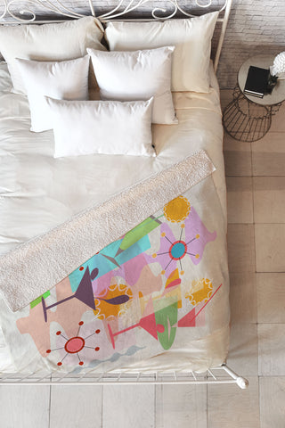 Mirimo Retro Summer Party Fleece Throw Blanket