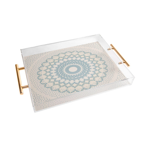 Mirimo Rustic Mandala Light Blue Acrylic Tray