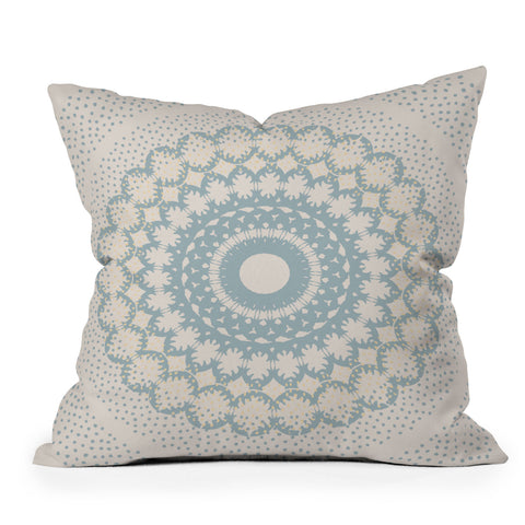 Mirimo Rustic Mandala Light Blue Outdoor Throw Pillow