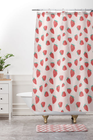 Mirimo Strawberry Play Shower Curtain And Mat