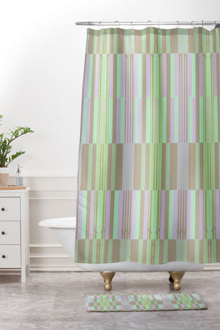 Mirimo Striped Spring Shower Curtain And Mat