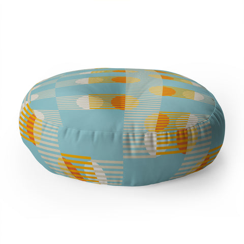 Mirimo Sun and Moon Grid Floor Pillow Round