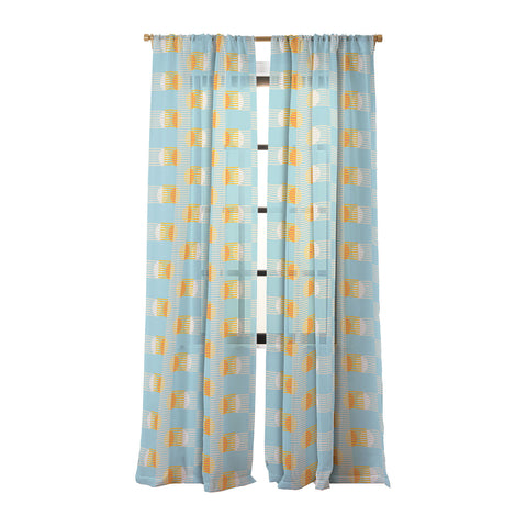 Mirimo Sun and Moon Grid Sheer Window Curtain