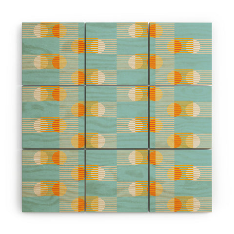 Mirimo Sun and Moon Grid Wood Wall Mural