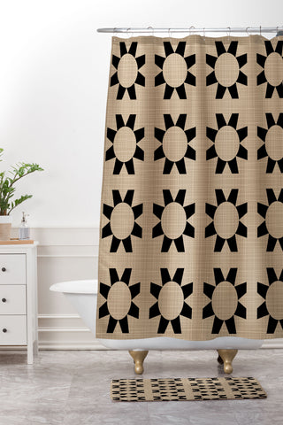 Mirimo Sunflor Black Shower Curtain And Mat