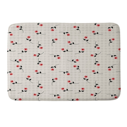 Mirimo Tiny roses on gingham Memory Foam Bath Mat