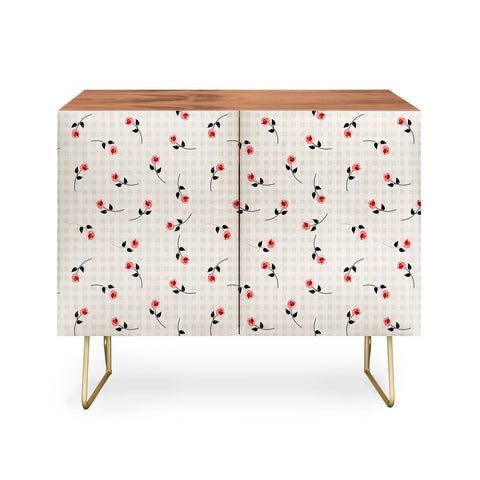Mirimo Tiny roses on gingham Credenza