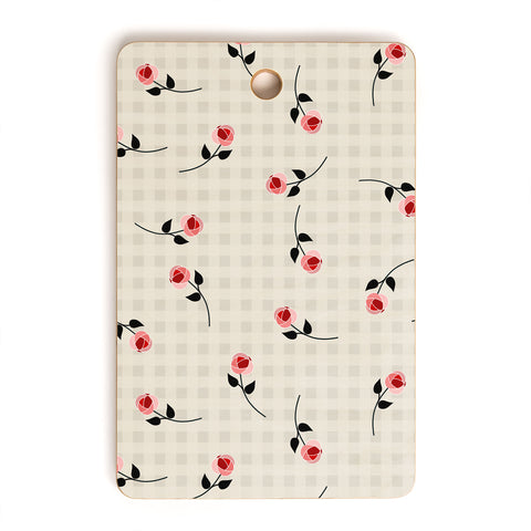 Mirimo Tiny roses on gingham Cutting Board Rectangle