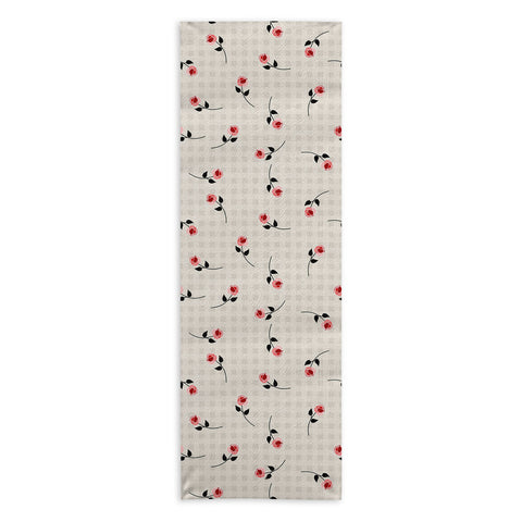 Mirimo Tiny roses on gingham Yoga Towel