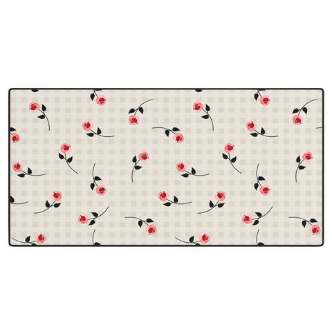 Mirimo Tiny roses on gingham Desk Mat